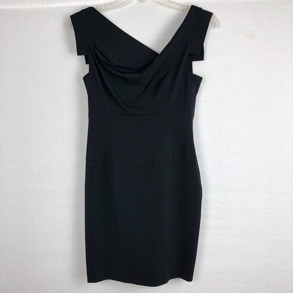 Black Halo Jackie O Mini Dress Black Sheath LBD - Picture 2 of 7
